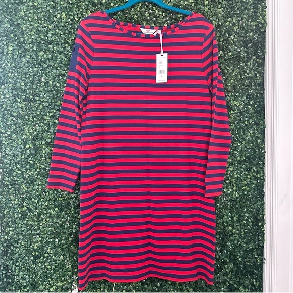 Vineyard Vines Long-Sleeve Red Stripe Knit Dress Size M - Picture 9 of 9
